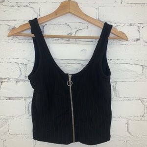 Black crop top with zipper